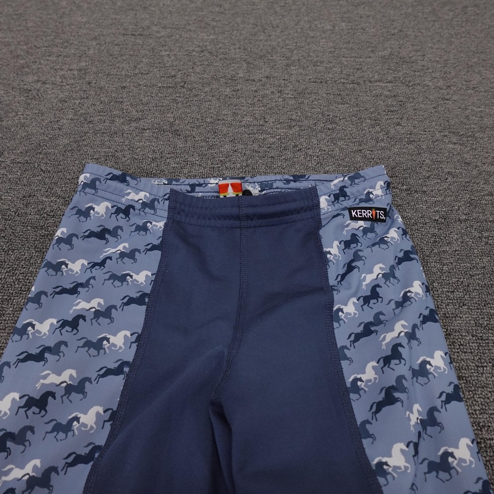 Kerrits Leggings Youth Large Blue Horse Print Riding Leggings Equestrian - Picture 2 of 9